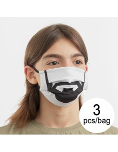 Hygienic Reusable Fabric Mask Beard Luanvi Size M Pack of 3 units
