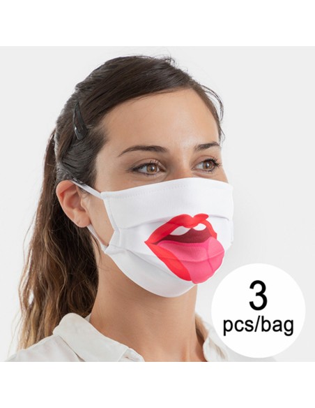 Hygienic Reusable Fabric Mask Tongue Luanvi Size M Pack of 3 units