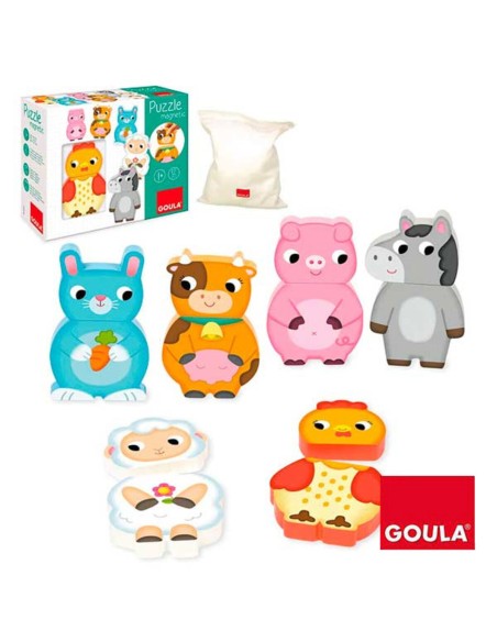 Personalisable Wooden Puzzle Goula Goula 455245 (12 pcs)