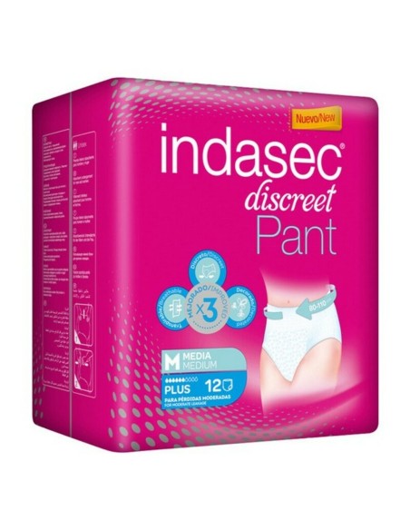 Incontinence Nappies Pant Plus Indasec Pant Plus (12 uds) 12 Units (Parapharmacy)