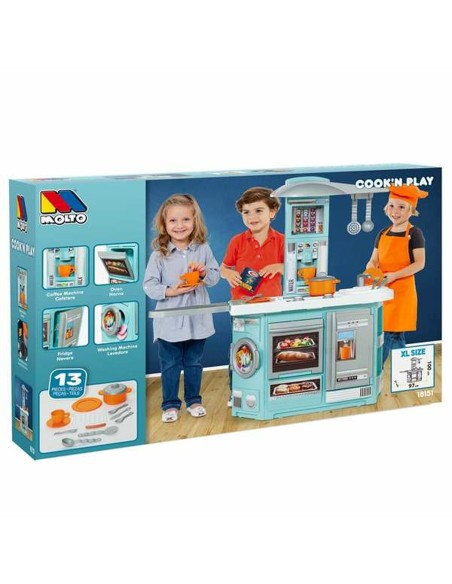 Toy kitchen Cook Moltó 18151 100 x 97 x 31 cm Blue Flip-top (100 x 97 x 31 cm)