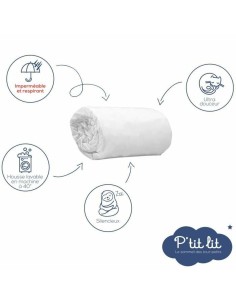 Cot protector P'TIT LIT White 25 Pieces (25 Units) 2