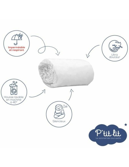 Cot protector P'TIT LIT White 25 Pieces (25 Units)