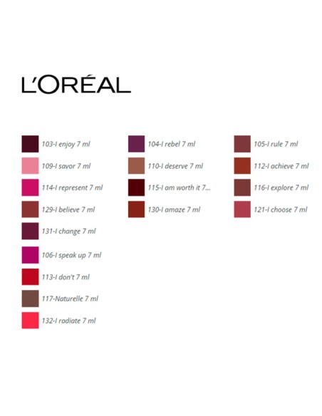 Lipstick Rouge Signature L'Oreal Make Up (7 ml) 7 ml