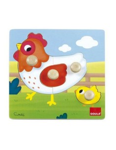 Child's Puzzle Goula Hen Diset Chicken Wood (4 pcs)