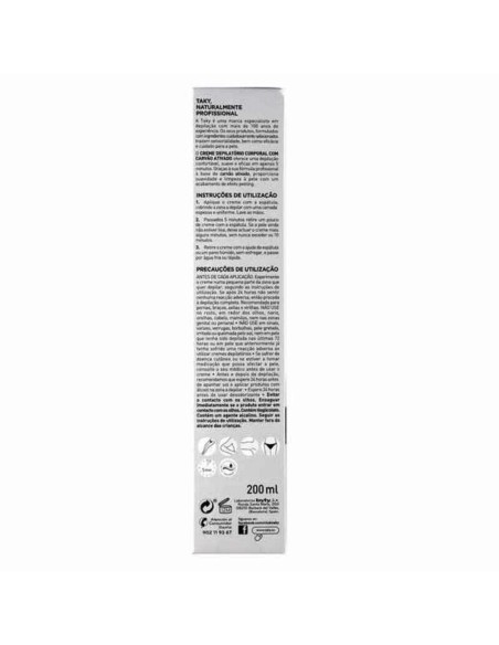 Body Hair Removal Cream Carbón Activado Taky Carbon Activado 200 ml