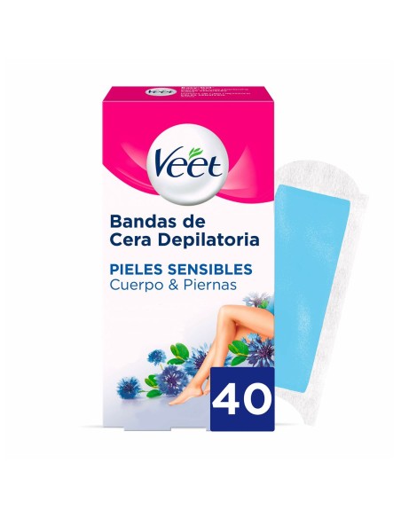 Body Hair Removal Strips Veet Pure Sensitive skin Body Legs (40 Units)