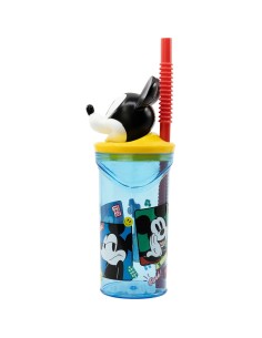 Cup with Straw Mickey Mouse CZ11336 3D Blue 2