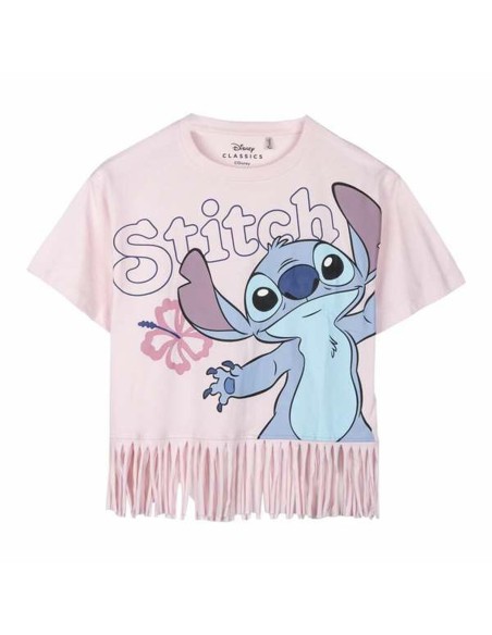 Child's Short Sleeve T-Shirt Stitch Blue Pink