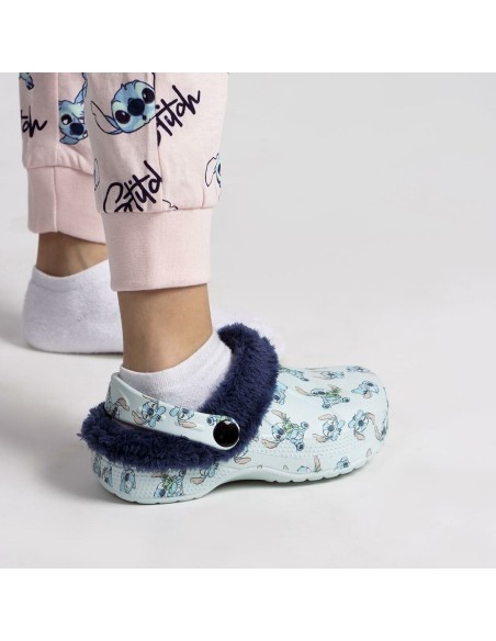 House Slippers Stitch Light Blue
