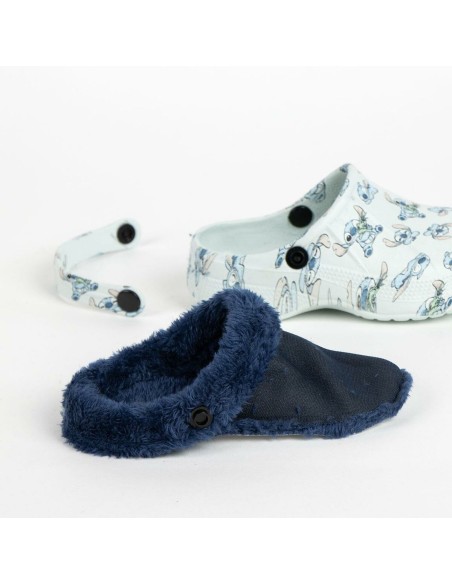 House Slippers Stitch Light Blue