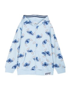 Hooded Sweatshirt for Girls Stitch Light Blue