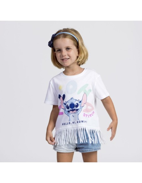 Child's Short Sleeve T-Shirt Stitch White