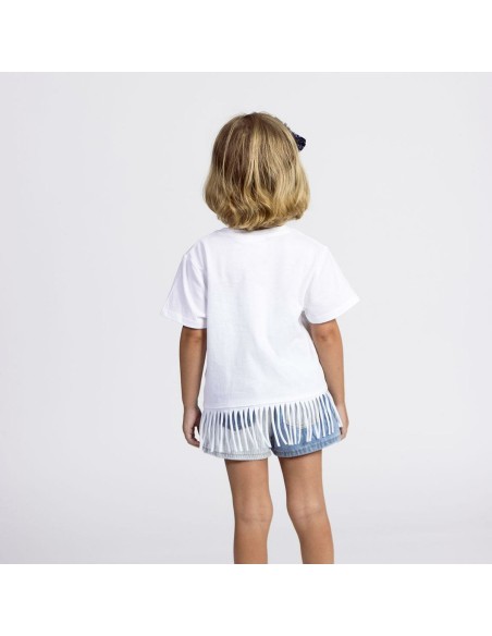 Child's Short Sleeve T-Shirt Stitch White