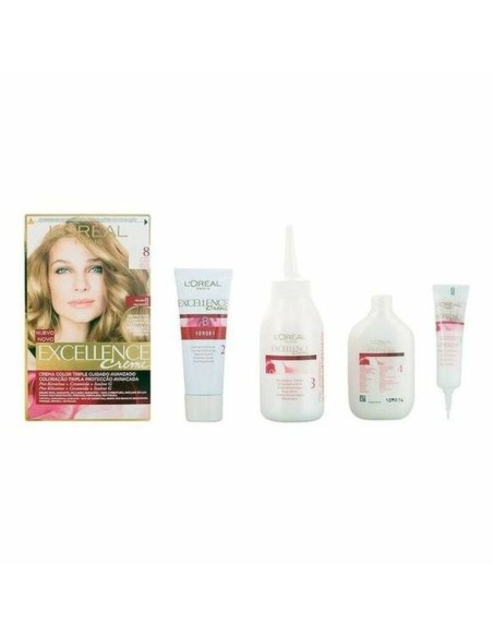 Permanent Dye Excellence L'Oreal Make Up Excellence Nº 9.0-rubio muy claro Nº 8.0-rubio claro 192 ml