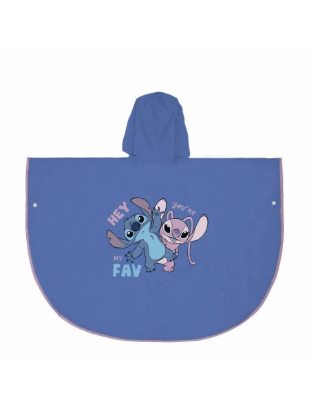 Waterproof Poncho with Hood Stitch Blue