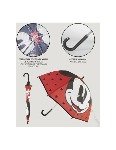Umbrella Mickey Mouse Red (Ø 71 cm)