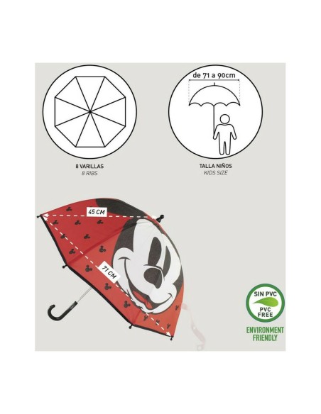 Umbrella Mickey Mouse Red (Ø 71 cm)