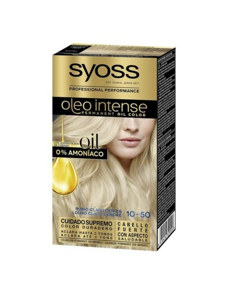 Permanent Dye   Syoss Olio Intense Ammonia-free Nº 10,50 Light Ash Blonde