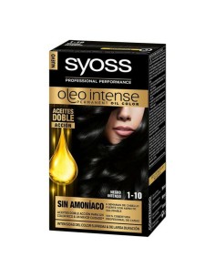 Permanent Dye   Syoss Olio Intense Ammonia-free Nº 1,10 Black Intense