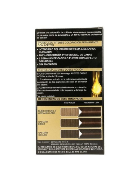 Permanent Dye   Syoss Olio Intense Ammonia-free Nº 3,10 Brown