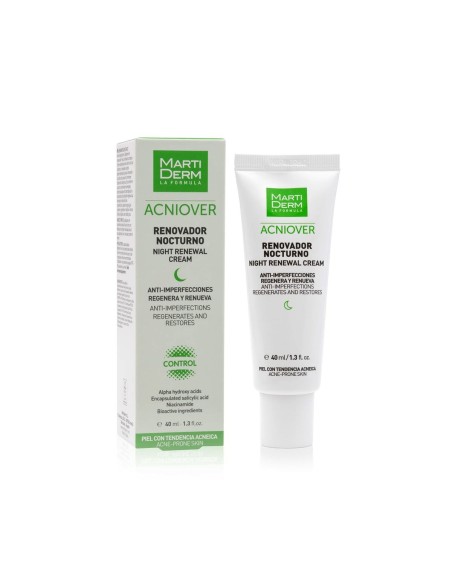 Night Cream Martiderm ACNIOVER 40 ml Anti-imperfections