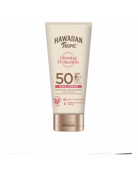 Facial Sun Cream Hawaiian Tropic GLOWING PROTECTION Spf 50 50 ml