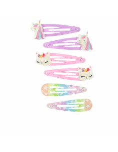 Hair Clips Inca   Multicolour Unicorn 6 Units