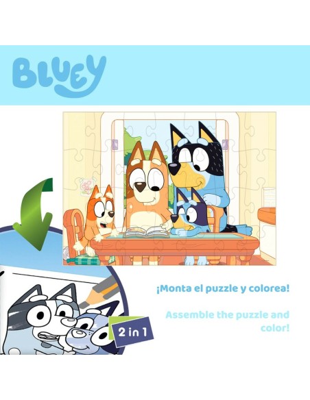 Child's Puzzle Bluey Double-sided 24 Pieces 50 x 35 cm (12 Units)