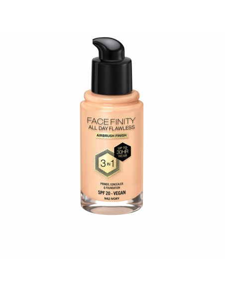 Crème Make-up Base Max Factor Face Finity All Day Flawless 3-in-1 Spf 20 Nº N42 Ivory 30 ml