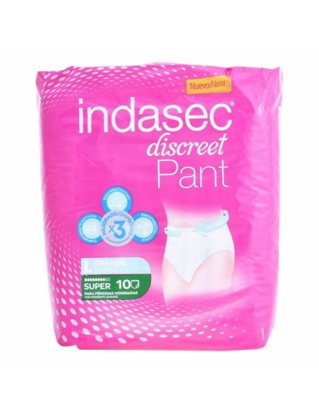 Incontinence Nappies Pant Super Talla Grande Indasec 3821866 (10 uds)