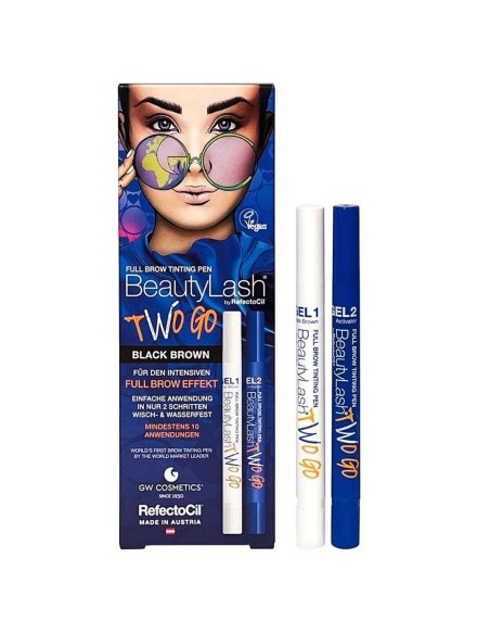 Eyelash Dye RefectoCil BeautyLash Two Go Black Brown 2 Pieces
