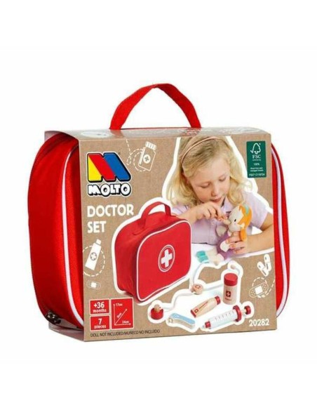 Toy Medical Case with Accessories Moltó Wood (7 pcs)