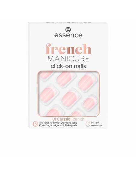 False nails Essence French Self-adhesives Reusable Nº 01 Classic french (12 Units)
