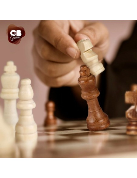 Chess and Checkers Board CB Games Wood Backgammon (6 Units)