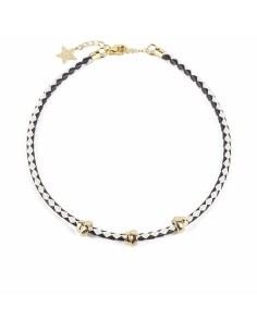 Ladies' Necklace Shabama Namibia Brass gold-plated Leather 38 cm Set 3 Pieces