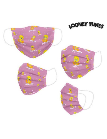 Hygienic Reusable Fabric Mask Looney Tunes Children's Pink