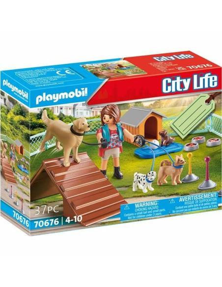 Playset Playmobil City Life Dog Training 70676 (37 pcs)