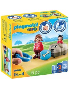 Playset Playmobil 1.2.3 Dog Boys 70406 (6 pcs)
