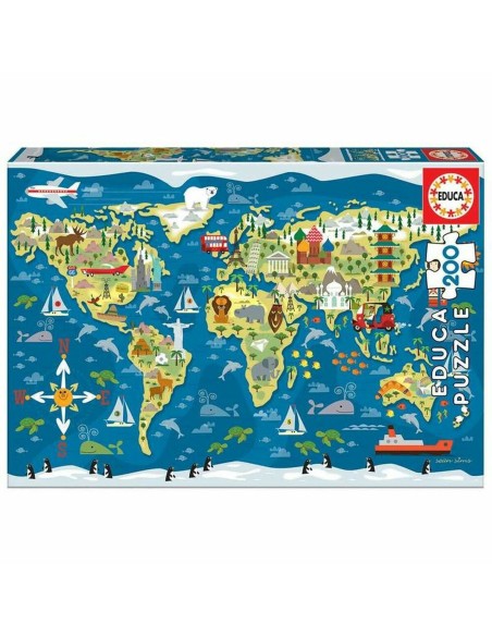 Child's Puzzle Educa Mapamundi (200 pcs)