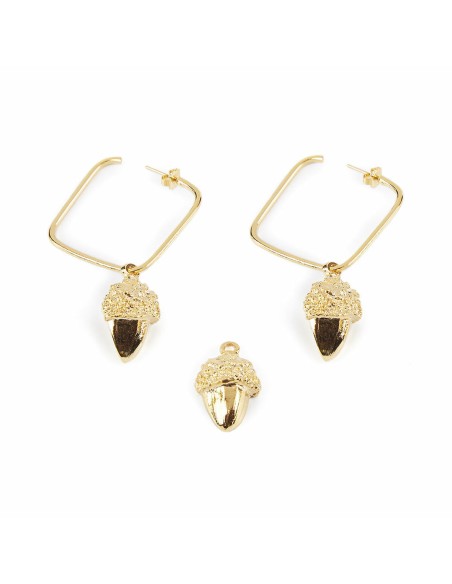 Ladies' Earrings Shabama   Brass Acorn Flash gold-plated 3 cm