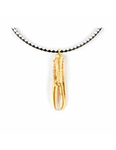 Ladies' Necklace Shabama Tuent Luxe Brass Flash gold-plated Leather 38 cm