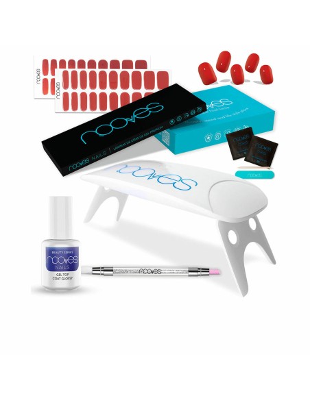Manicure Set Nooves Premium Red Gel Nail Strips 8 Pieces