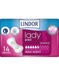 Incontinence Sanitary Pad Lindor Lady Pad Maxi Night 14 Units