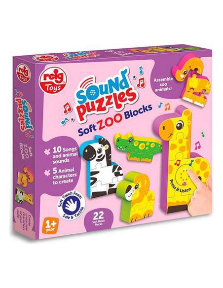 Child's Puzzle Reig Zoo Blocks 22 Pieces