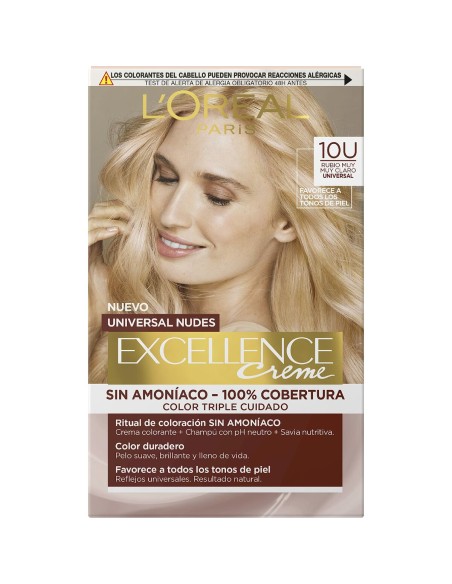 Permanent Dye L'Oreal Make Up Excellence Light Blonde Nº 9.0-rubio muy claro