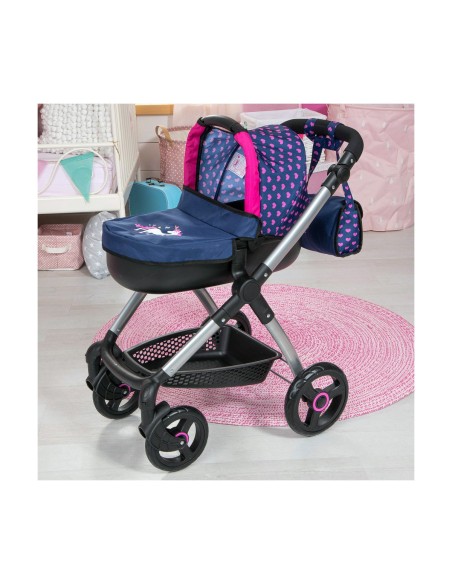 Doll Stroller Reig Stule Pram Navy Blue 63 cm
