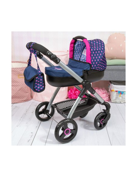 Doll Stroller Reig Stule Pram Navy Blue 63 cm