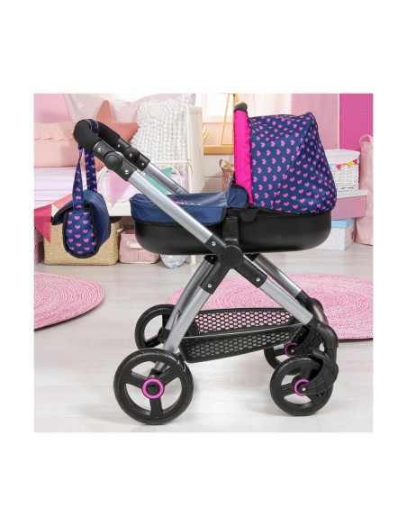Doll Stroller Reig Stule Pram Navy Blue 63 cm