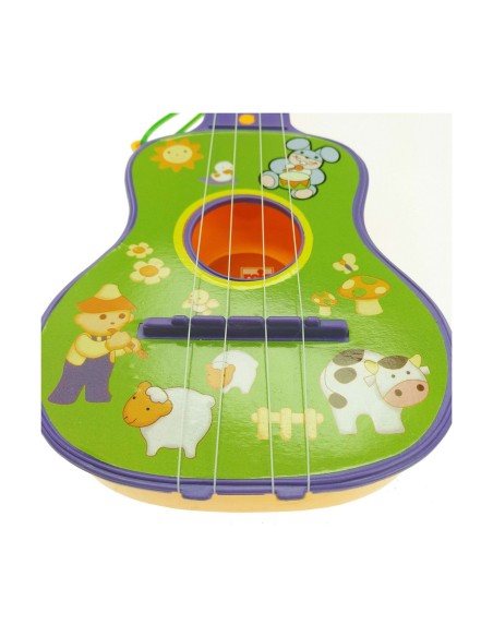 Baby Guitar Reig Purple Green 4 Cords